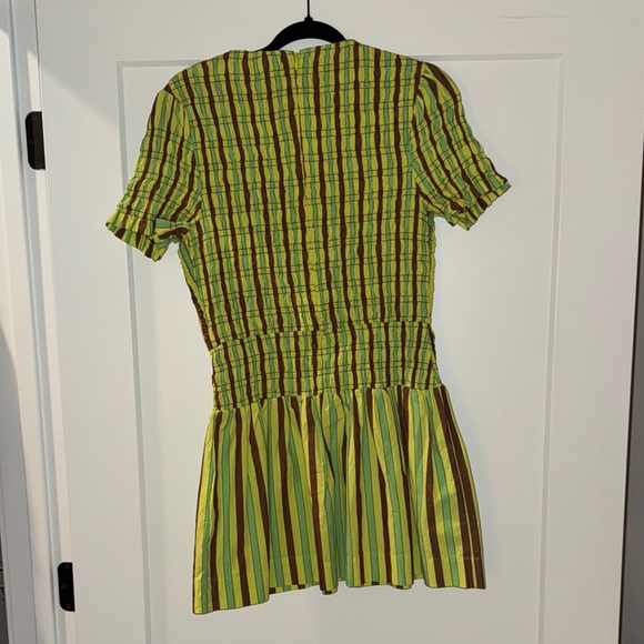 DAMSON MADDER Striped Green and Yellow Dress - Picture 2 of 4